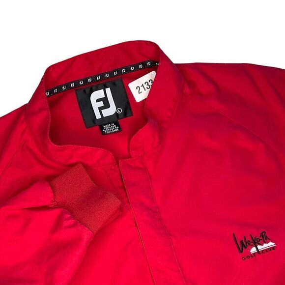 FOOTJOY Size‎ Large 1/2 Zip Red Performance Pullover Jacket Golf Windshrt Lined - Picture 2 of 10